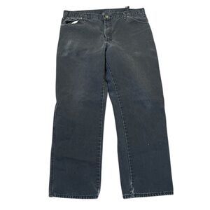 Dickies Men's Black Jeans Carpenter Faded Lightly Distressed Size 38x31